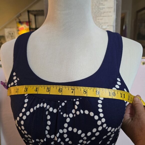 Marks and Spencer Sleeveless Maxi Cool Dress Navy & White Size UK 8 US 10 - Picture 7 of 12